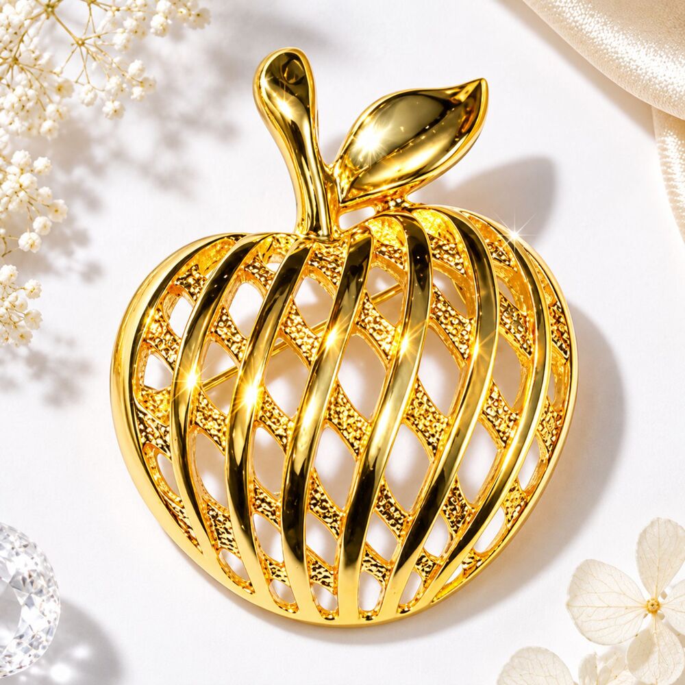 Vintage Golden Apple Brooch